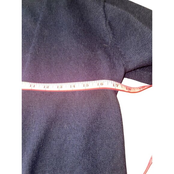 TALBOTS Women's Large Navy Blue Open Front Cardigan Sweater Long Length READ - Picture 10 of 14